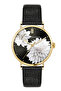 Stainless Steel Quartz Womens Watch with Leather Strap