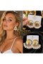 Trend Fashion Luxury Dangle Tassel Shakira Metal Gold Golden Stainless Steel Earrings with White Pearl Beads - 3