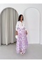 Women's Digital Printed Modal Fabric High Waist Long Flared Maxi Skirt - 8