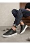 Black (White Sole) Lace-Up Men's Shoes Sneakers - 6
