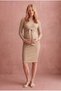 Maternity Stone Corded Viscose Blended Crew Neck Long Sleeve Belt Detailed Dress Emely - 3