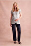 Maternity White Viscose Crew Neck Short Sleeve Front Pleated Asymmetrical Breastfeeding Blouse Rabitha