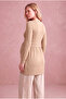 Maternity Beige Viscose Crew Neck Long Sleeve Double Layer Blouse with Breastfeeding Feature Alivia - 5