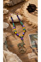 Natural Stone Bohemian Dove Peace Symbol Handmade Women's Necklace – Colorful Bead Design - 2