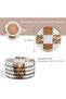 Marble Coasters Set of 4, White & Green Drink Coasters for Coffee Table, Home Décor - 2