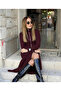 Women's long sleeve maxi viscose two-thread dress with front zipper