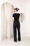 High Waist Wide Leg Pants Black Color - 4