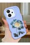 Oppo Reno 14F Compatible Case Camera Protector Blue Silicone Couple Phone Case Floral Pattern