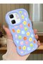 Infinix Hot 50I Compatible Case Camera Protector Blue Silicone Couple Phone Case Floral Pattern