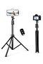 Selfie Stick & Phone Tripod Stand with Remote – Cell Phone Stand Tripod with Phone Holder for Vlogging