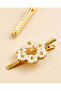 Women Gold Embellished Hair Clips 2 Piece Set - 3