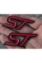 St Red Black 3D Car Emblem – 2 Pieces for Fender and Trunk - 2
