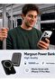 Magnetic Power Bank 10000mAh for iPhone 17 Pro Max – MagSafe Compatible Portable Wireless Charger with Built-in Cables Type-C, Lightning, USB black - 3