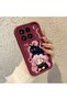 Mi 15 5g Compatible Case Camera Protector Claret Red Silicone Couple Phone Case Cat Pattern - 3