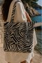 Zebra Patterned Waterproof Daily & Beach Shoulder Bag Large Size - 5