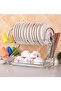 New Stainless Steel Double Layer Dish Drainer Drying Rack Dish Rack Over Sink Bowl Shelf Organizer Nonslip Cutlery Holder