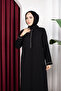 Ruffle and Stone Detailed Cemre Ferace (Black) - 3