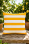 Mediterranean Themed Yellow Striped 4-Piece Decorative Throw Pillow Cover and 40X140 cm Runner Set – Lobster, Fish and Ciao Bella Digital Printed - 4