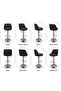 Bar Stools, PU Leather Lined Swivel Bar Stools with Backrest and Metal Frame, Counter-Height Bar Chairs for Kitchen Island Pub Black - 8
