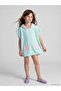 Turquoise cotton baby girl poncho towel