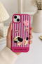 iPhone 13-14 Compatible 3D Dachshund Dog Figure Striped Silicone Phone Case - 4