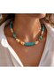 Kly-1061 |   Handmade Turquoise Amber Natural Stone Necklace |   Eos Collective - 2