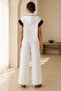 Women's Polka Dot Hooded Vest and Wide Leg Pants Two-Piece Set - White - 5