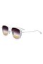 Women's Sunglasses White Metal Frame Gradient Glasses Ae2008c19 - 4