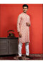 Mens Printed Cotton Kurta Set with All Over Thread Work - 4