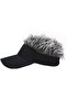 Wig-Looking Hair Hat Unisex Visor Hat Gray Hair Adjustable Funny Hair Hat for Adults - 2