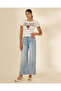 Women White Printed Rib T-Shirt - 5