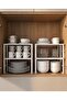 2-Piece Metal Cabinet Organizer Shelf Kitchen-Cabinet Plate-Cup Organizer Shelf Riser - 6