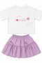 Girl's Floral Detailed T-Shirt Skirt Set Summer Casual Stylish Combination - 2