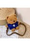 Teddy Bear Brown Moonlight Plush Shoulder Bag Floral Embroidered Crossbody Women's and Children's Sling Bag - 7