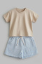Children's 100% Cotton Shorts and Interlock T-Shirt Two-Piece Summer Set