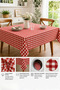 Classic Plaid Patterned Duck Fabric Rectangular Square Tablecloth Red