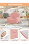 Kids Sofa Chair, Sherpa Convertible Toddler Couch with Washable Cover, Crown Design Comfy Children's Reading Chair, Fold Out Sofa Bed for Playroom, Nursery, Girls & Boys - 4