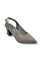 Desire 354-26 Silvery Mosaic Patterned Nickel Plated Thick Heel Women's Shoes
