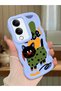 Vivo Y04 Compatible Case Camera Protector Blue Silicone Couple Phone Case Cat Pattern