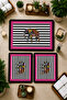 Non-Slip Base, Washable 3-Piece Plain Elephant Pattern Bath Mat and Toilet Set – Modern Bathroom Rug - 3