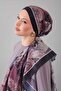 Black Leaf Pattern Moos Chrep Shawl - 2