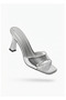 Jova Daily Silver Patent Leather Heeled Slippers 8 cm