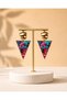 Steel Triangle Model Colorful Mother-Of-Pearl Earrings