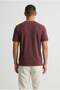 Men's Striped Collar and Cuff Crew Neck T-Shirt - Plum - 2