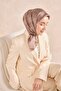 Twill Silk Scarf Minimal Pattern Brown 90X90 - 4