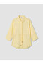 Yellow Striped Oversize Dobby Women's Shirt - 6