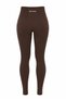 Women's Sports Leggings Push up Seamless Gathering High Waist - Double Espresso - 7