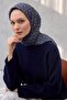 وشاح ناعم من القطن والبوليستر بنمط هندسي كريمي داكن 90×90 - 2