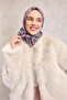 Cotton Polyester Scarf Dusty Pink Large Daisy Patterned Soft Textured Non-Slip 90X90 - 2