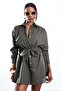 Khaki 100% Cotton Beach Shirt Dress - 4